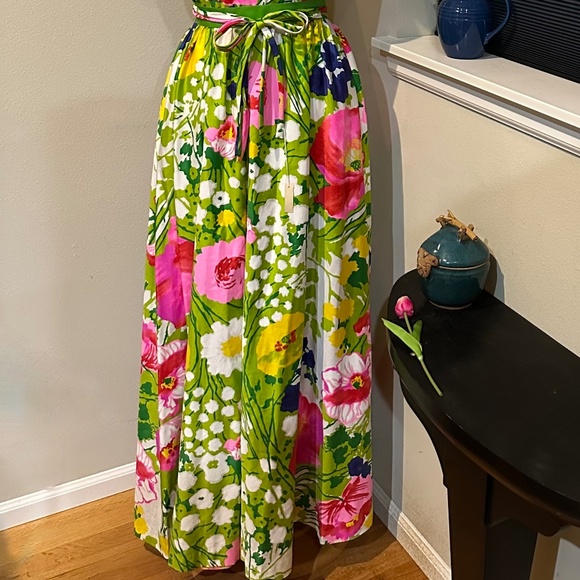 Englantine Rose Floral Print Long Gown / Maxi Dress by Bergdorf Goodman -  S - Picture 5 of 16
